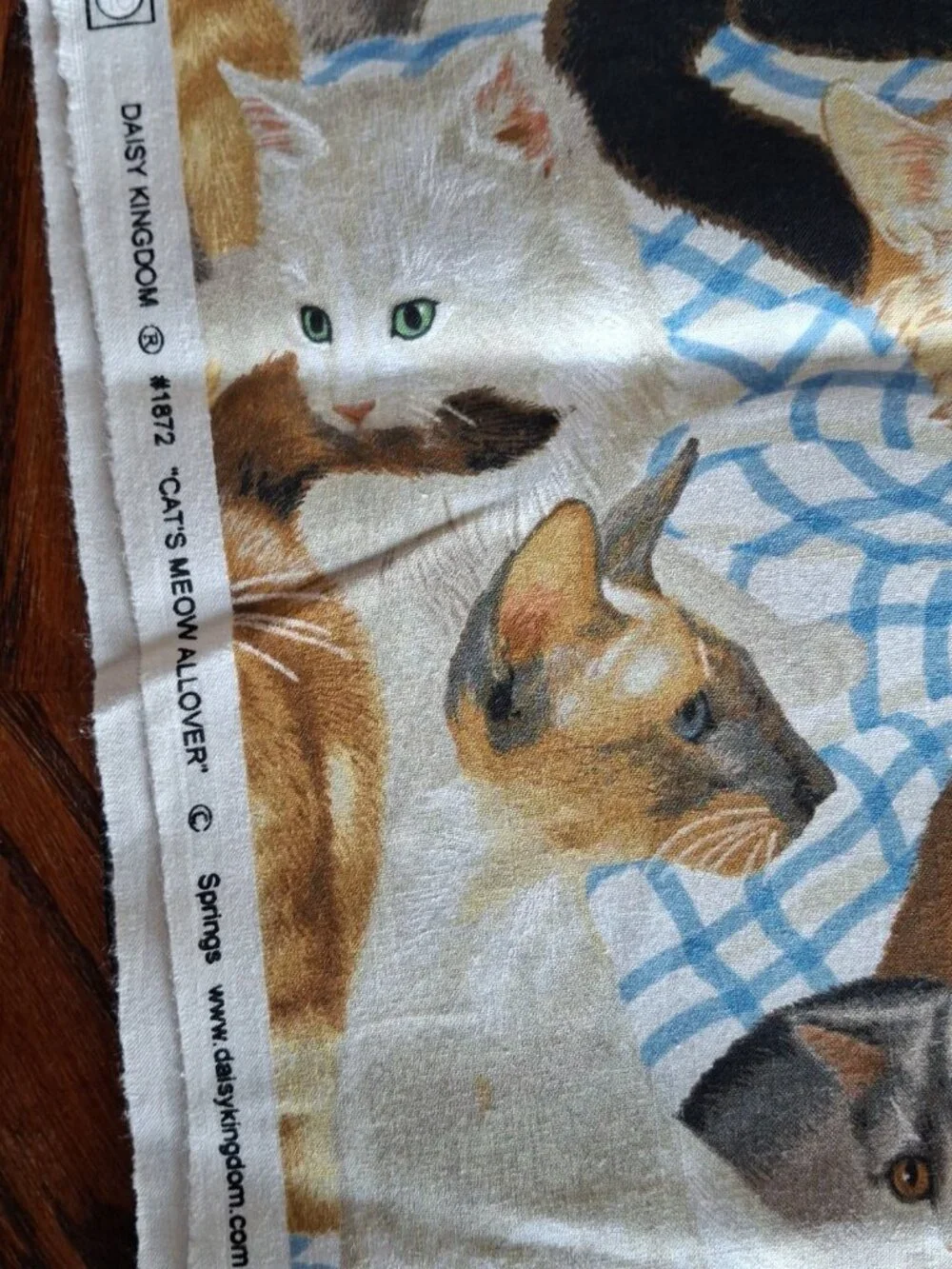 Daisy Kingdom Cotton Fabric #1872 Cats Meow Allover  1 yard x 44